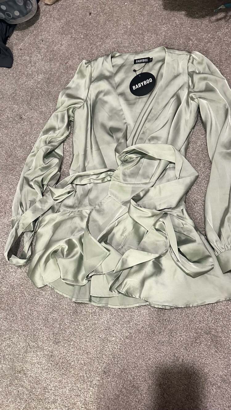 Babyboo Ellis Mini Dress Size XS Sage Green
